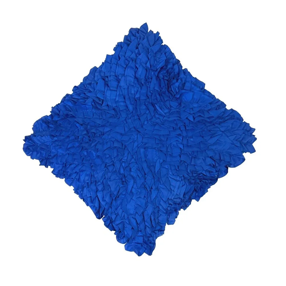 LivingQuarters Blue Textured Throw Pillow Decorative Ruffle Accent Cushion Loft